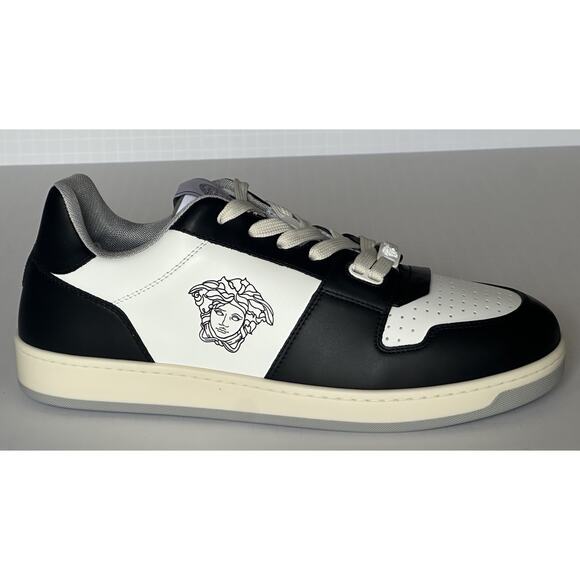 Versace Medusa Men’s Black/White Leather Sneakers 12 US (45) 1013377 IT NIB - Picture 4 of 16